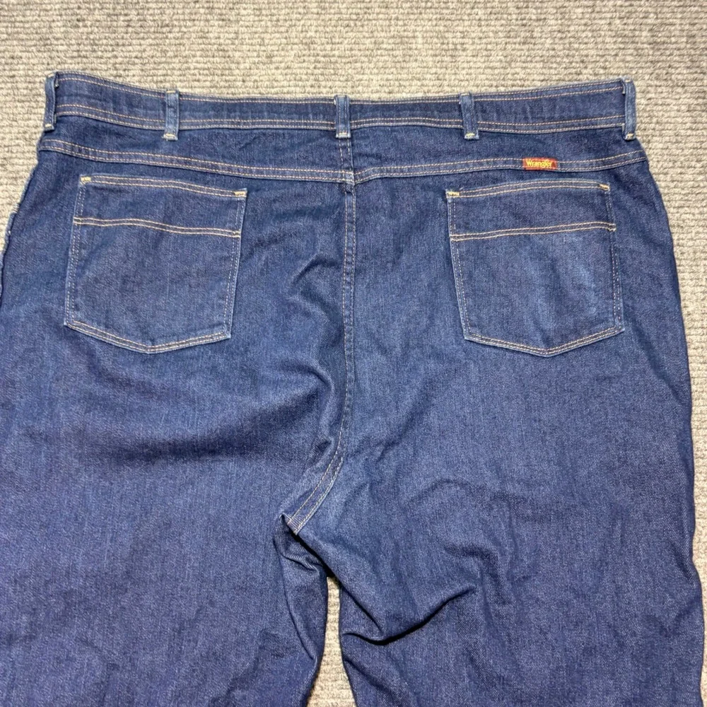 Vintage Wrangler USA Mens 48x30 Dark Wash Straight Leg Denim Jeans 85498PS
